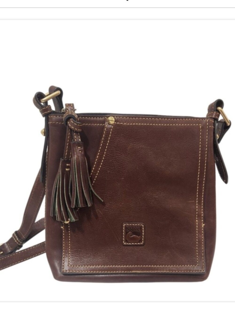 Dooney & Bourke Florentine Huntington Letter Carrier Crossbody Leather Purse Bag